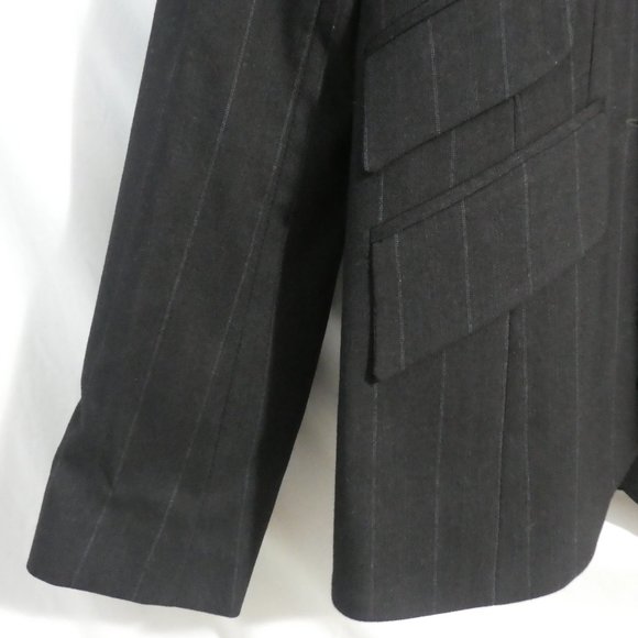 L'OFFICIEL | size 4 | Womens Striped Brown Blazer | Suit Jacket | Made in Canada - Picture 6 of 16